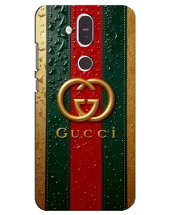 Чехол для Nokia 8.1 (2018) с картинкой «Gucci — фирменная полоса и золото»