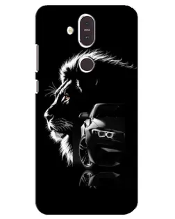 Чехол для Nokia 8.1 (2018) с картинкой «BMW и лев»