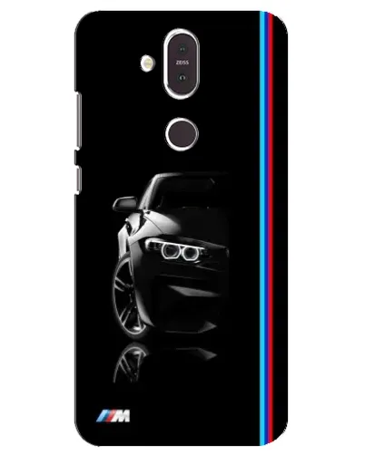 Чехол для Nokia 8.1 (2018) с картинкой «Силуэт BMW в темноте»