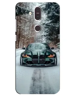 Чехол для Nokia 8.1 (2018) с картинкой «BMW в зимнем лесу»