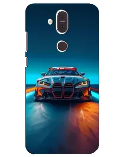 Чехол для Nokia 8.1 (2018) с картинкой «BMW — огни неона»