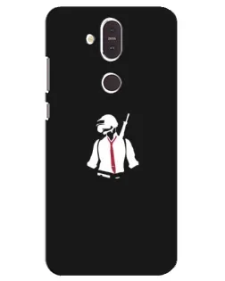 Чехол для Nokia 8.1 (2018) с картинкой «PUBG — силуэт воина»