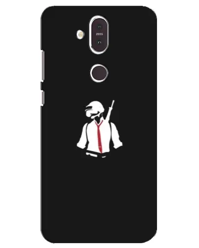 Чехол для Nokia 8.1 (2018) с картинкой «PUBG — силуэт воина»