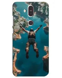 Чехол для Nokia 8.1 (2018) с картинкой «PUBG — свободное падение»