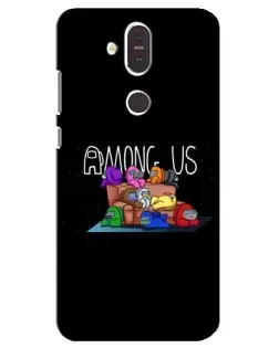 Чехол для Nokia 8.1 (2018) с картинкой «Логотип Among Us» Чехол для Nokia 8.1 (2018) с картинкой «Логотип Among Us»