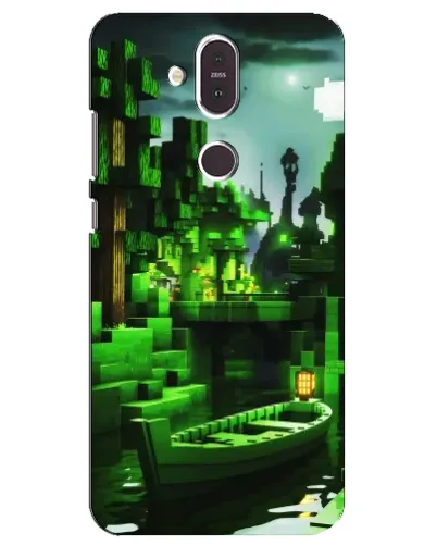 Чехол для Nokia 8.1 (2018) с картинкой «Minecraft лесной пейзаж»