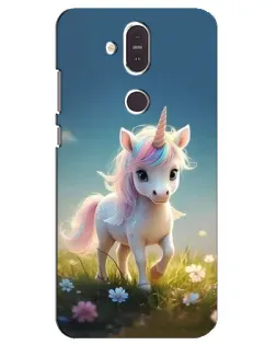 Чехол для Nokia 8.1 (2018) с картинкой «Единорог на поляне» Чехол для Nokia 8.1 (2018) с картинкой «Единорог на поляне»