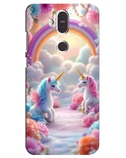 Чехол для Nokia 8.1 (2018) с картинкой «Радуга и единороги» Чехол для Nokia 8.1 (2018) с картинкой «Радуга и единороги»