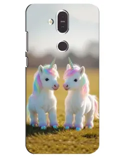 Чехол для Nokia 8.1 (2018) с картинкой «Пара единорогов» Чехол для Nokia 8.1 (2018) с картинкой «Пара единорогов»