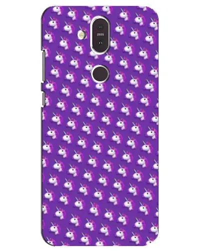 Чехол для Nokia 8.1 (2018) с картинкой «Единороги на фиолетовом»