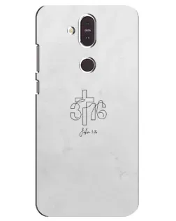 Чехол для Nokia 8.1 (2018) с картинкой «Иоанна 3:16 Крест» Чехол для Nokia 8.1 (2018) с картинкой «Иоанна 3:16 Крест»
