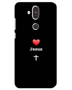 Чехол для Nokia 8.1 (2018) с картинкой «Сердце - Jesus» Чехол для Nokia 8.1 (2018) с картинкой «Сердце - Jesus»