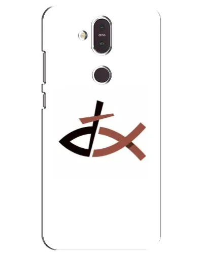 Чехол для Nokia 8.1 (2018) с картинкой «Рыба и крест»