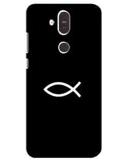 Чехол для Nokia 8.1 (2018) с картинкой «Символ рыбы Jesus»