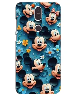 Чехол для Nokia 8.1 (2018) с картинкой «Паттерн Микки и Минни»
