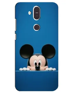 Чехол для Nokia 8.1 (2018) с картинкой «Микки выглядывает»