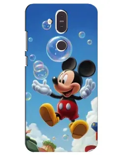 Чехол для Nokia 8.1 (2018) с картинкой «Mickey и мыльные пузыри»