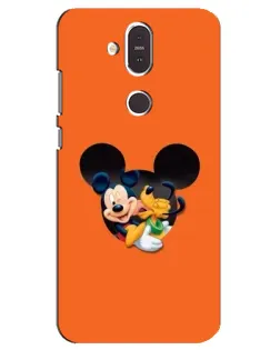 Чехол для Nokia 8.1 (2018) с картинкой «Сердце Микки Минни»