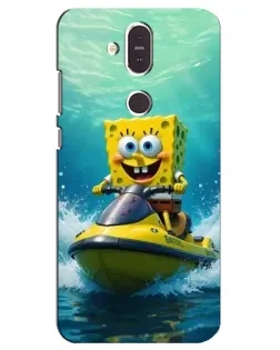 Чехол для Nokia 8.1 (2018) с картинкой «Спанч Боб на гидроцикле» Чехол для Nokia 8.1 (2018) с картинкой «Спанч Боб на гидроцикле»