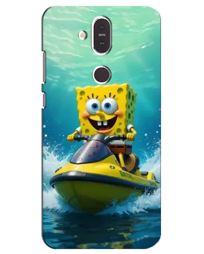 Чехол для Nokia 8.1 (2018) с картинкой «Спанч Боб на гидроцикле»