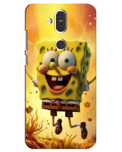 Чехол для Nokia 8.1 (2018) с картинкой «Губка Боб прыгает»