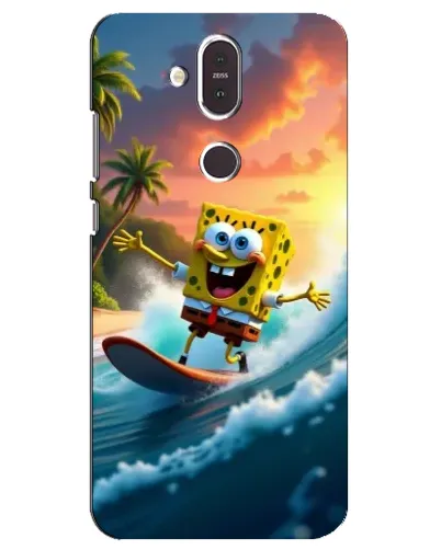 Чехол для Nokia 8.1 (2018) с картинкой «Губка Боб серфингист»