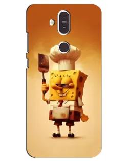 Чехол для Nokia 8.1 (2018) с картинкой «Губка Боб повар»