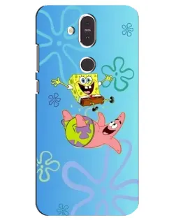 Чехол для Nokia 8.1 (2018) с картинкой «Спанч Боб и Патрик»