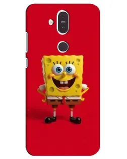 Чехол для Nokia 8.1 (2018) с картинкой «Спанч Боб на красном»