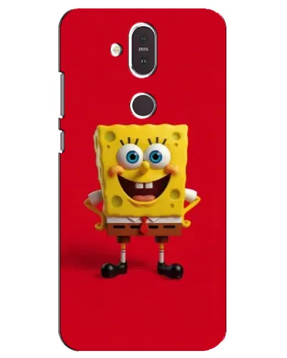 Чехол для Nokia 8.1 (2018) с картинкой «Спанч Боб на красном»