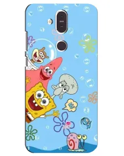 Чехол для Nokia 8.1 (2018) с картинкой «Веселые пузырьки»