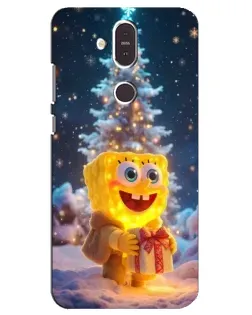 Чехол для Nokia 8.1 (2018) с картинкой «Рождественский Спанч Боб»