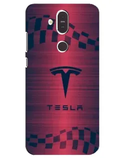 Чохол для Nokia 8.1 (2018) з картинкою «Тесла червоний карбон» Чохол для Nokia 8.1 (2018) з картинкою «Тесла червоний карбон»