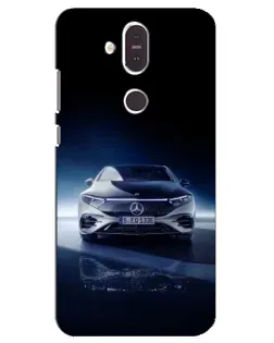 Чехол для Nokia 8.1 (2018) с картинкой «Ночной Mercedes EQ»