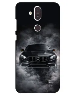 Чехол для Nokia 8.1 (2018) с картинкой «Mercedes в дыму»