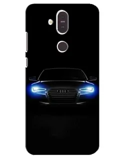 Чехол для Nokia 8.1 (2018) с картинкой «Audi в неоне»