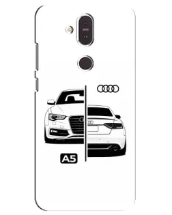 Чехол для Nokia 8.1 (2018) с картинкой «Audi — контрастный дизайн»