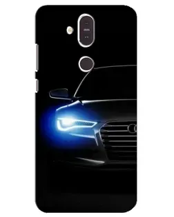 Чехол для Nokia 8.1 (2018) с картинкой «Неоновый взгляд Audi»