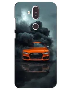 Чехол для Nokia 8.1 (2018) с картинкой «Audi в облаках дыма»
