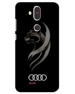 Чехол для Nokia 8.1 (2018) с картинкой «Графика — пантера и Audi»