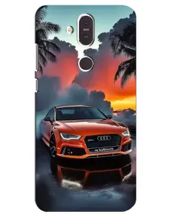Чехол для Nokia 8.1 (2018) с картинкой «Audi — закат»