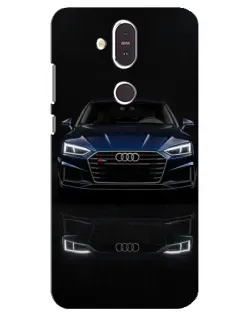 Чехол для Nokia 8.1 (2018) с картинкой «Audi — ночное отражение»