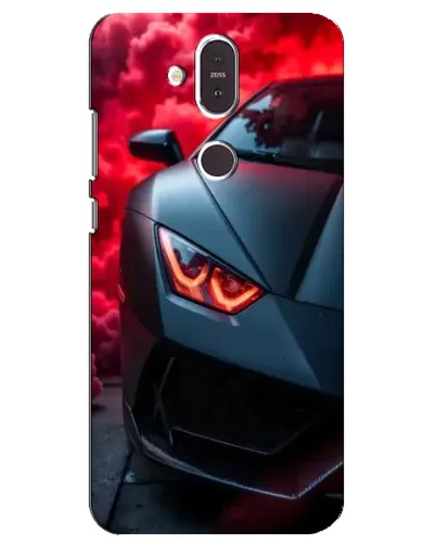 Чехол для Nokia 8.1 (2018) с картинкой «Lamborghini красное сияние»