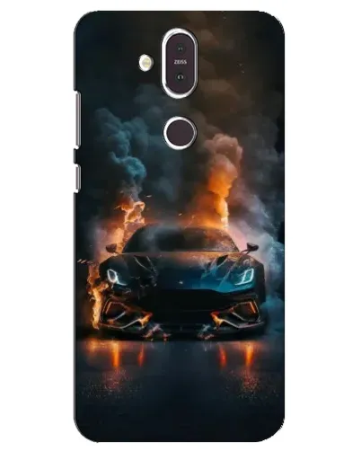Чехол для Nokia 8.1 (2018) с картинкой «Lamborghini дымная эстетика»