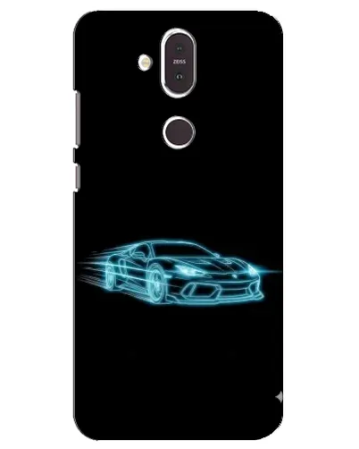 Чехол для Nokia 8.1 (2018) с картинкой «Неоновый контур Lamborghini»