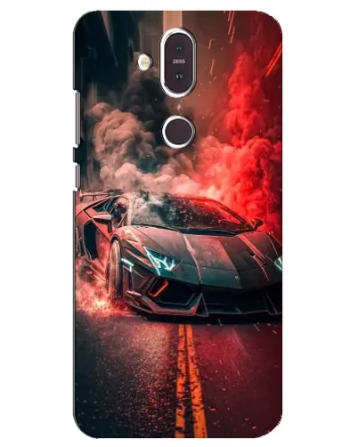 Чехол для Nokia 8.1 (2018) с картинкой «Lamborghini красный дым»