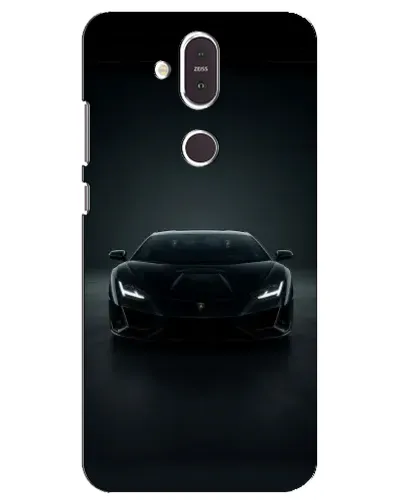 Чехол для Nokia 8.1 (2018) с картинкой «Черный Lamborghini Aventador»