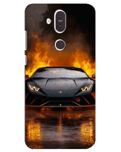 Чехол для Nokia 8.1 (2018) с картинкой «Lamborghini в огне»