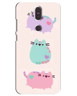 Чехол для Nokia 8.1 (2018) с картинкой «Pusheen трио» Чехол для Nokia 8.1 (2018) с картинкой «Pusheen трио»