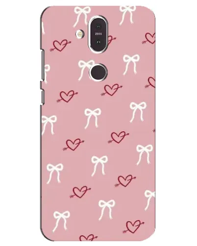 Чохол для Nokia 8.1 (2018) з картинкою «Серця та банти» Чохол для Nokia 8.1 (2018) з картинкою «Серця та банти»